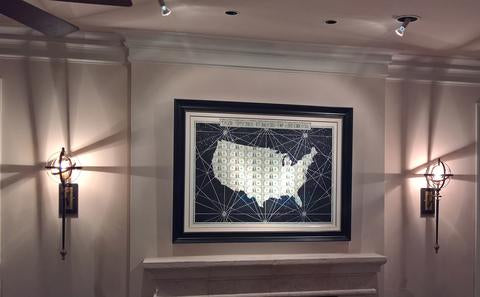 THe United States of America Money Map by Justine Smith Installed